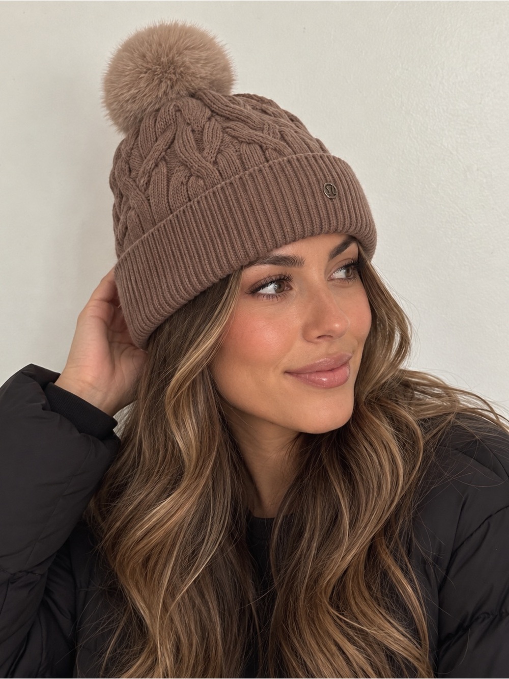 Lululemon Cable-Knit Pom-Pom Beanie Taupetastic